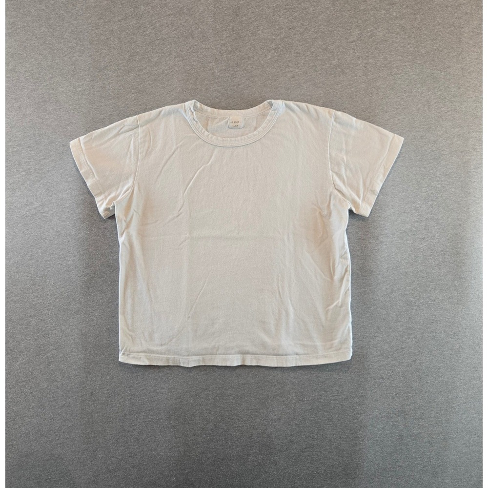 Leset Margot Tee Women M Cream White Short Sleeve Boxy Cotton Crew Neck T-Shirt
